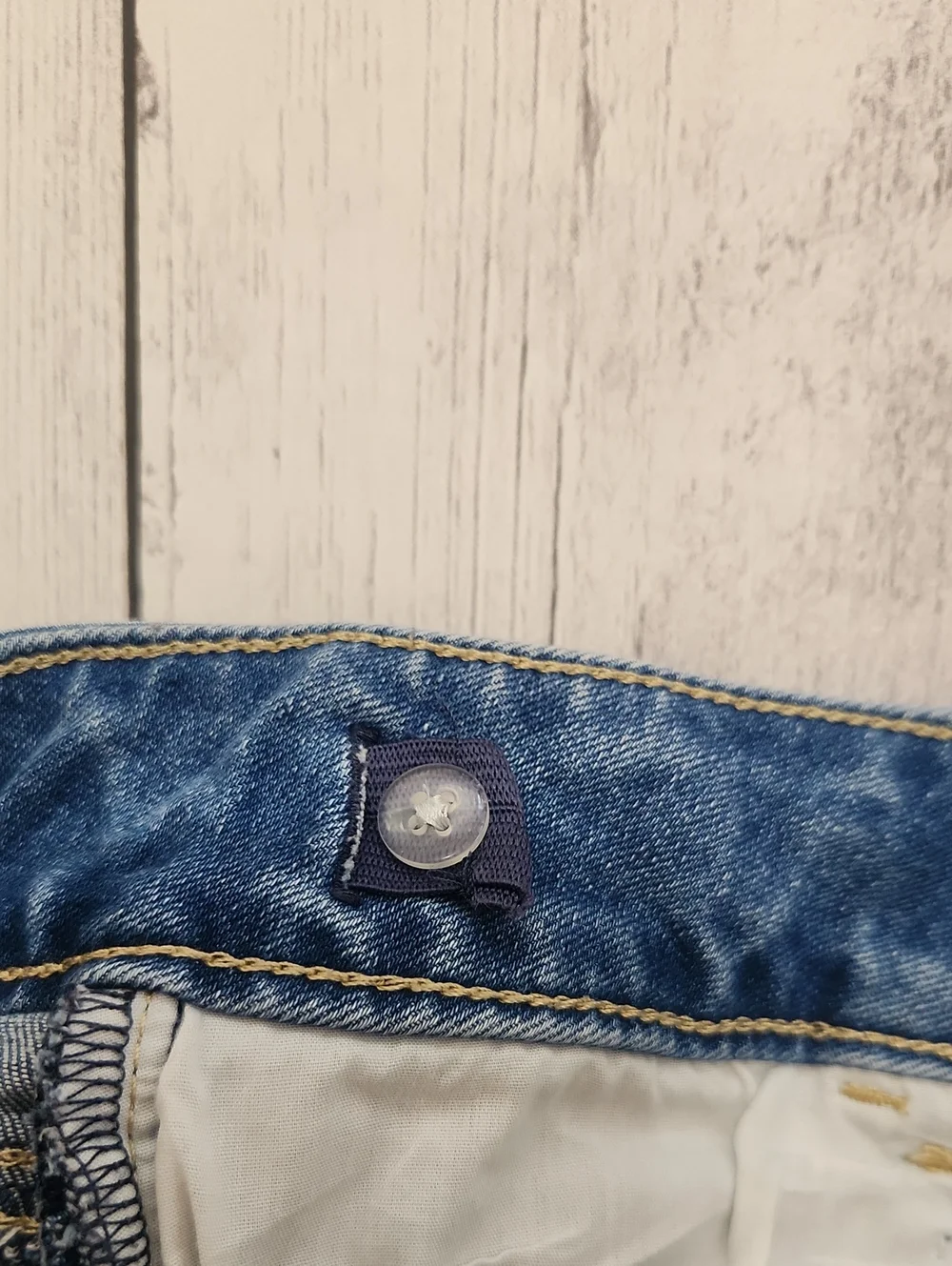 SO Girls Size 8 Dark Wash Distressed Jean Shorts With Adjustable Waist
